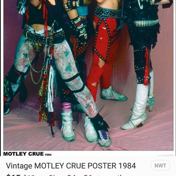 VINTAGE MOTLEY CRUE BAND POSTER - Picture 2 of 2